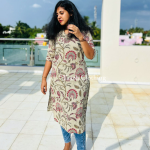 Elegant Pink Floral Printed Cotton Kurti Set – Graceful Everyday Wear