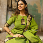 Elegant Green Traditional Salwar Set with Dupatta – Timeless Ethnic Grace